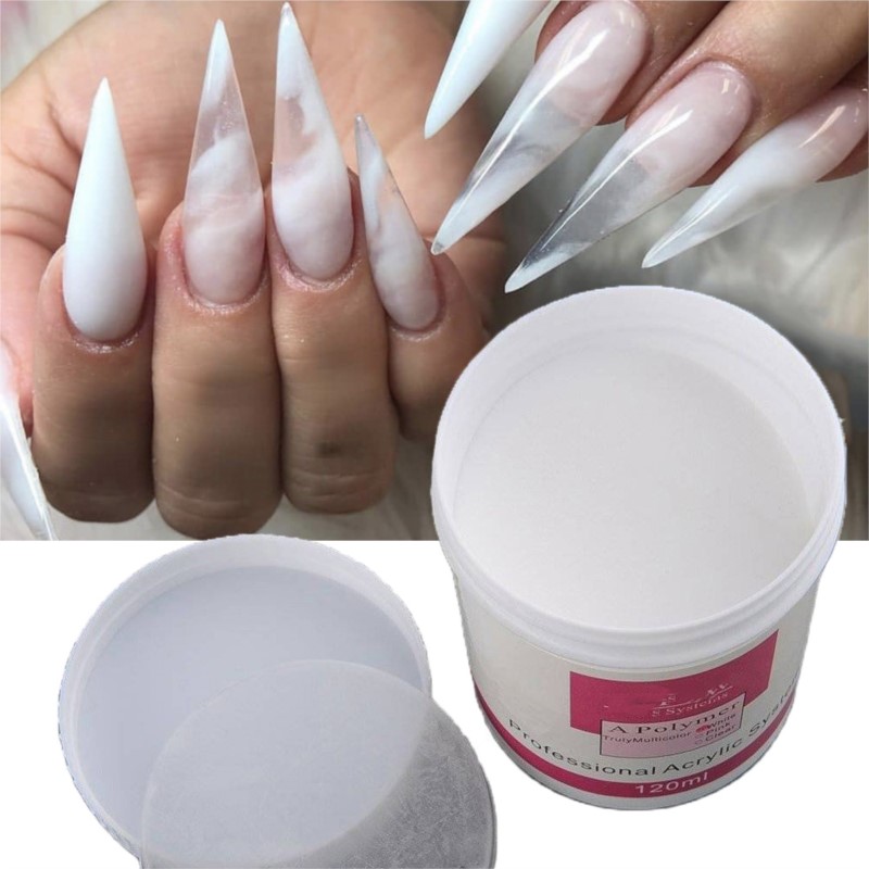 Acrylic Powder Clear - 1Pot bubuk akrilik kuku 120ml 4Oz