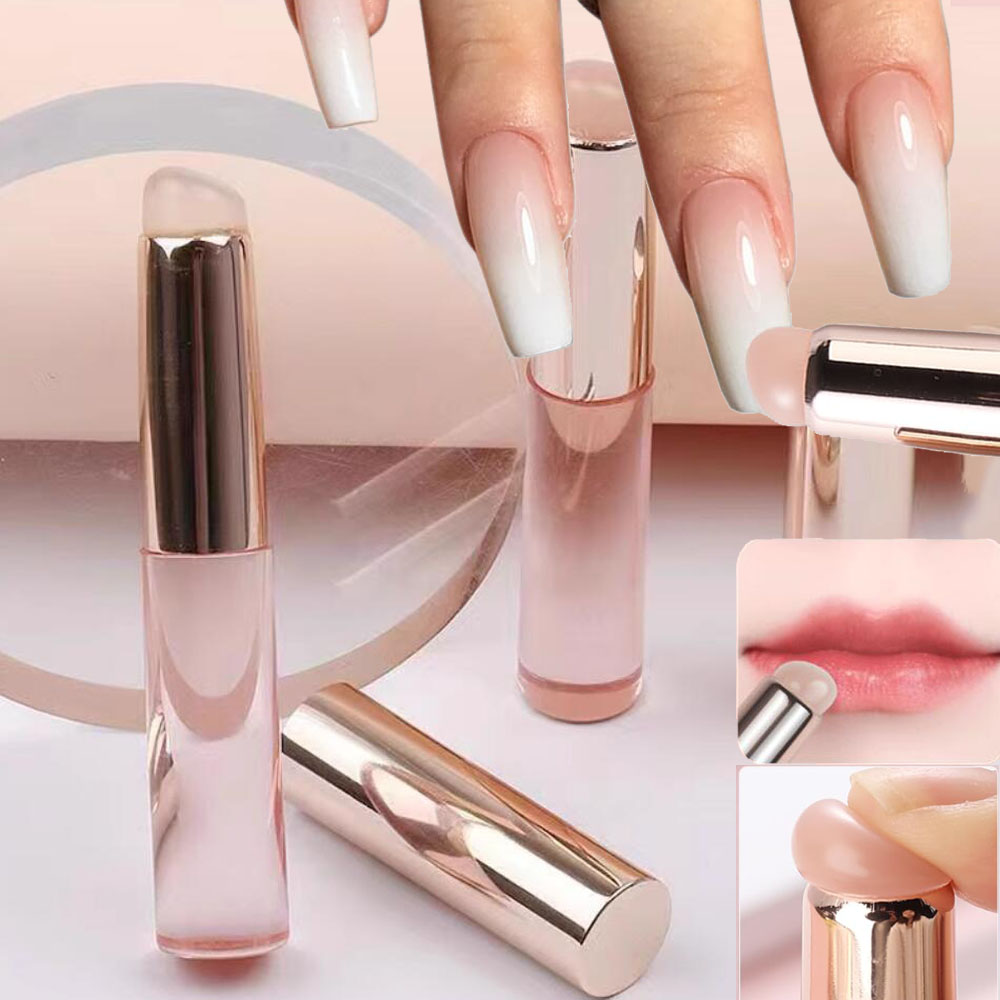 Nail Art Ombre Pink - 1 Buah Kuas Kuku Silikon Merah