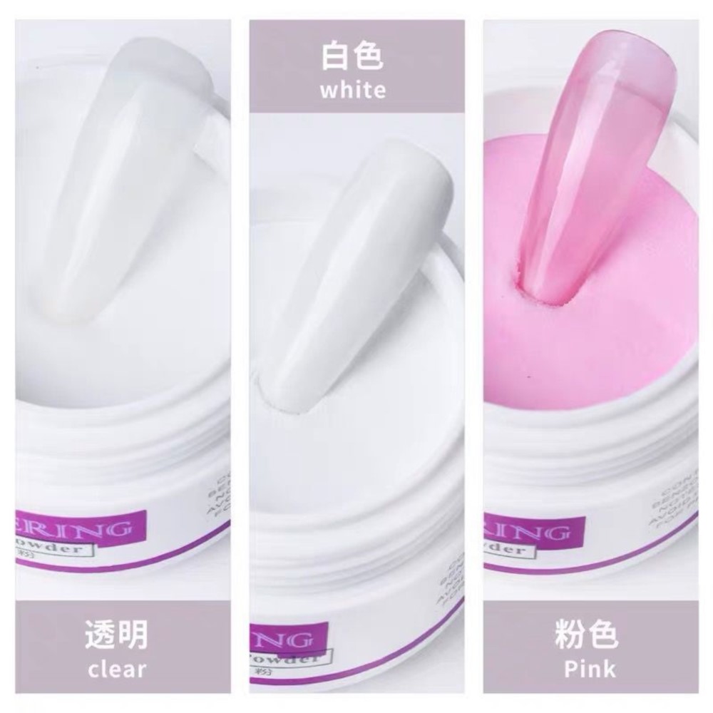 Acrylic Powder Clear - Bubuk akrilik profesional, 10g/botol bubuk kristal