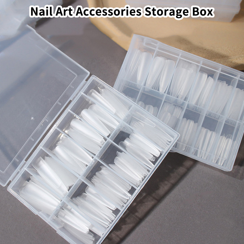 Rhinestone Nail Gem - 1pcs Kotak Penyimpanan Foil Kuku Transparan
