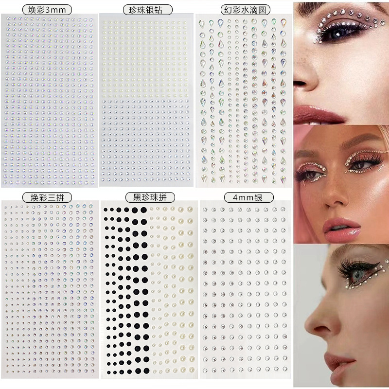 Rhinestone Nail Gem - Berlian Imitasi Putih 2mm 3mm 4mm