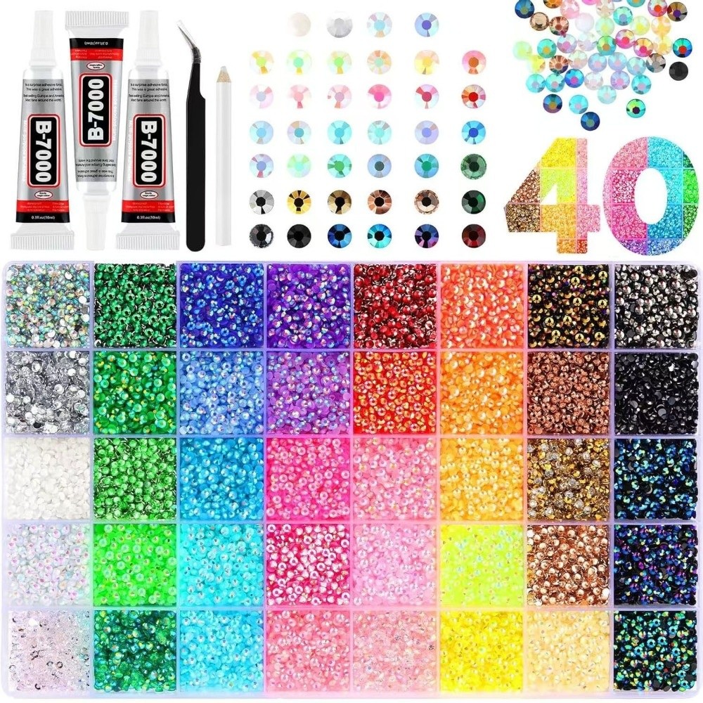 Rhinestone Nail Gem - Perlengkapan Resin Rhinestone Multiwarna untuk Dekorasi