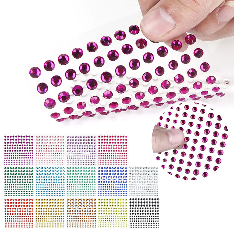 Rhinestone Nail Gem - Stiker permata imitasi berperekat untuk wajah