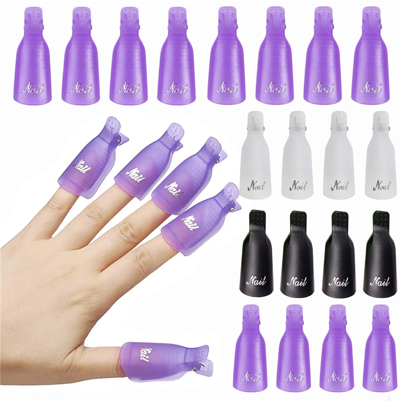 Nail Art Gel Polish - 10 Buah Klip Penutup Kuku Akrilik