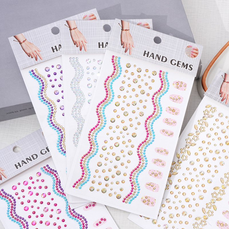 Rhinestone Nail Gem - Stiker Berlian Imitasi Gelang Kuku Perekat