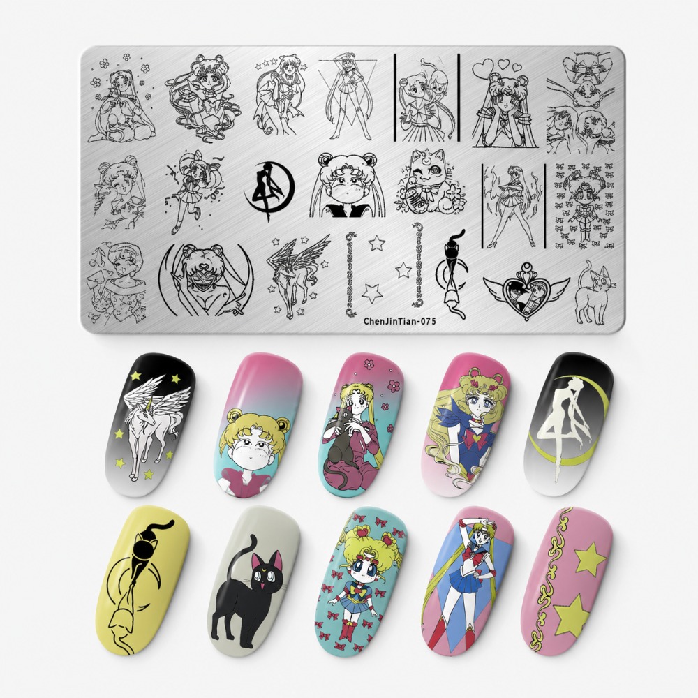 Pelat Stamping Kuku Anime Sail - Nail Art Maroon ulasan dan harga