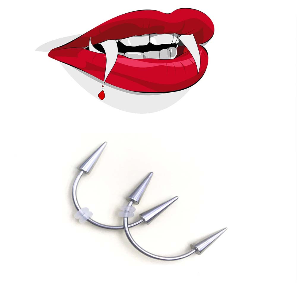 WKOUD 2 buah tindik gigi harim - Nail Art Vampire ulasan dan harga
