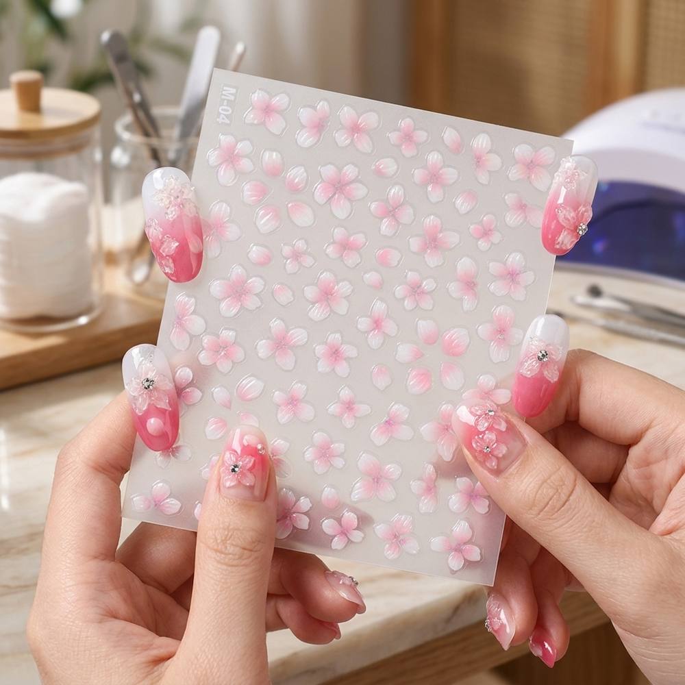 1 Buah Stiker Seni Kuku Desain - Nail Art Ombre Pink ulasan dan harga
