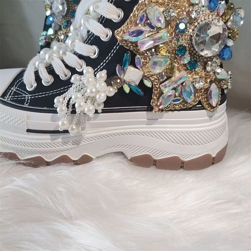 Sepatu kanvas sol tebal, sepat - Rhinestone Nail Gem ulasan dan harga