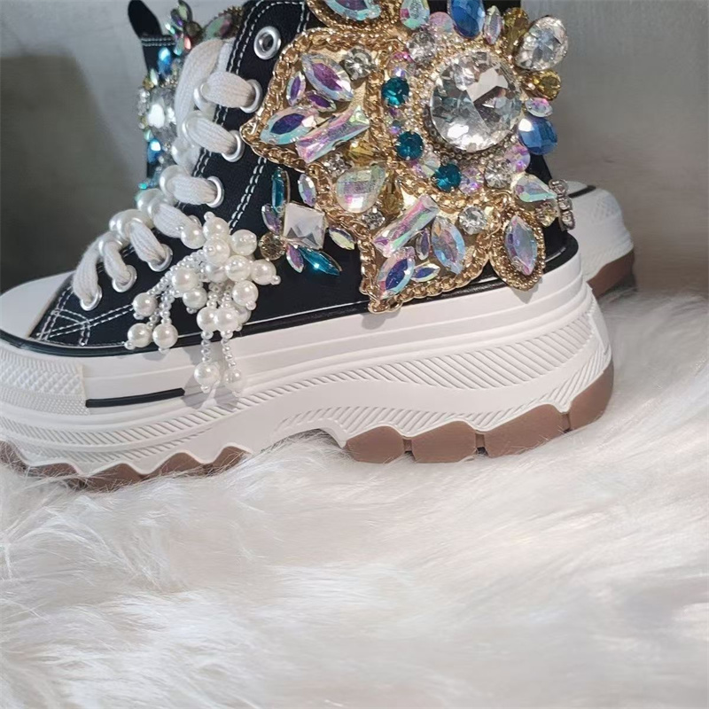 Sepatu kanvas sol tebal, sepat - Rhinestone Nail Gem ulasan dan harga