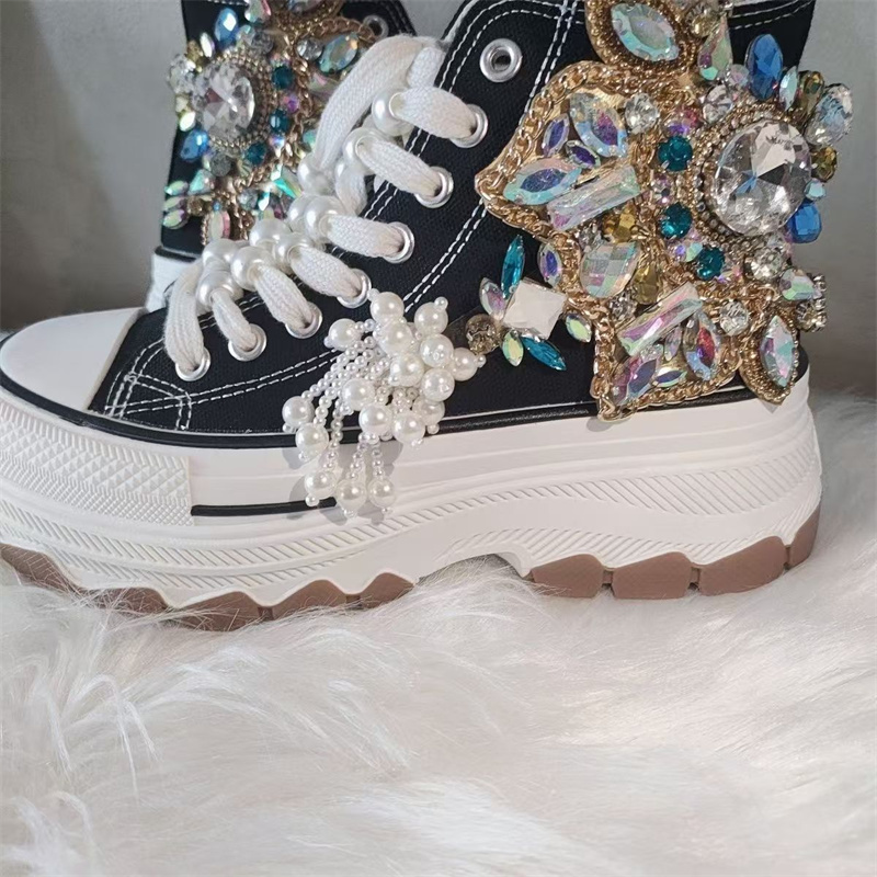 Sepatu kanvas sol tebal, sepat - Rhinestone Nail Gem ulasan dan harga