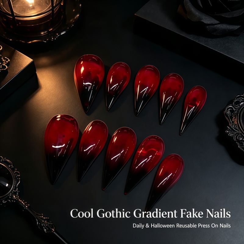 2026New 10PCS kuku palsu grada - Nail Art Vampire ulasan dan harga
