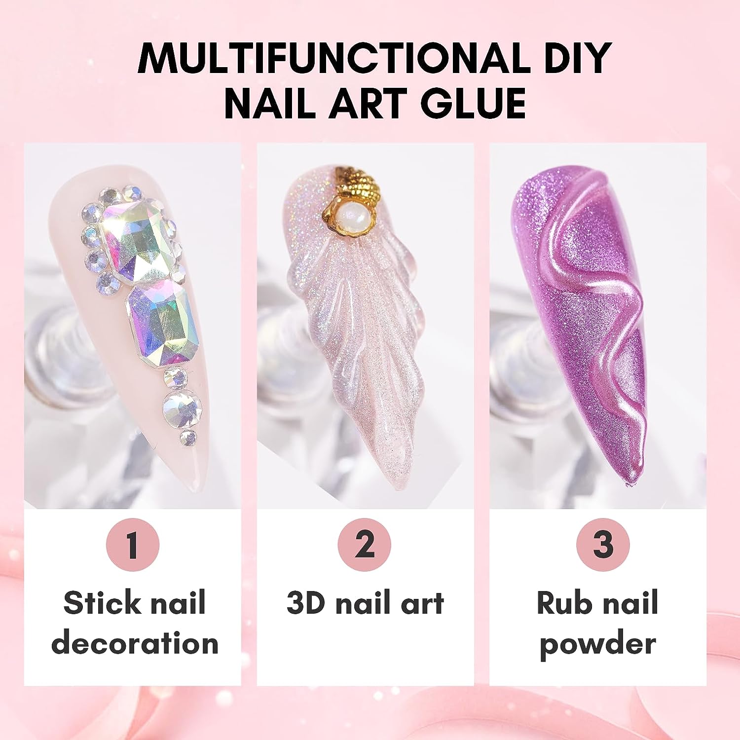 1 buah Gel lem berlian imitasi - Rhinestone Nail Gem ulasan dan harga
