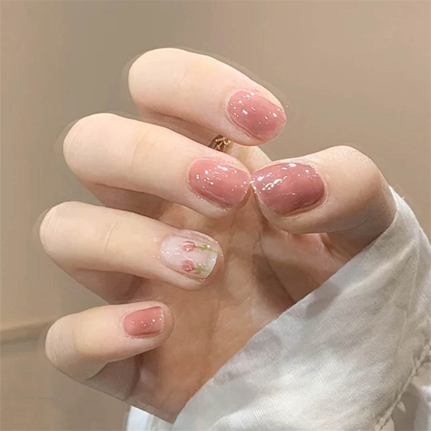 24 Buah Akrilik Pendek Pakaian - Nail Art Maroon ulasan dan harga