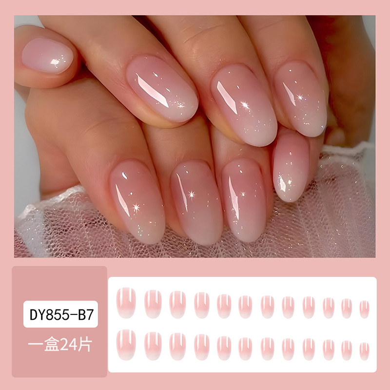 24 buah Oval pendek merah muda - Nail Art Ombre Pink ulasan dan harga