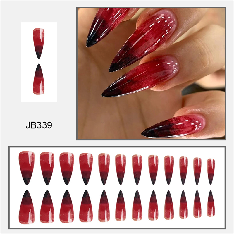 24 Buah Set Kuku Tekan Darah H - Nail Art Vampire ulasan dan harga