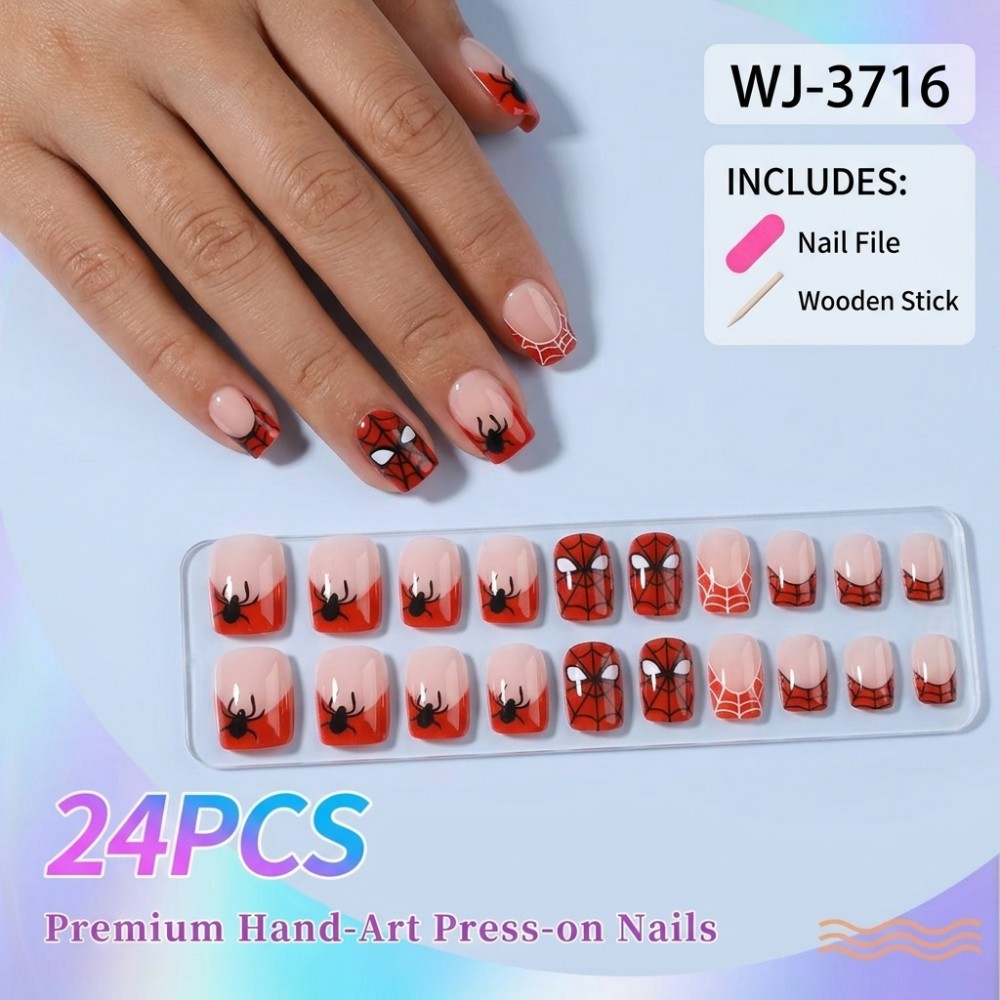 24PCS Kuku Palsu Stiletto Panj - Nail Art Vampire ulasan dan harga