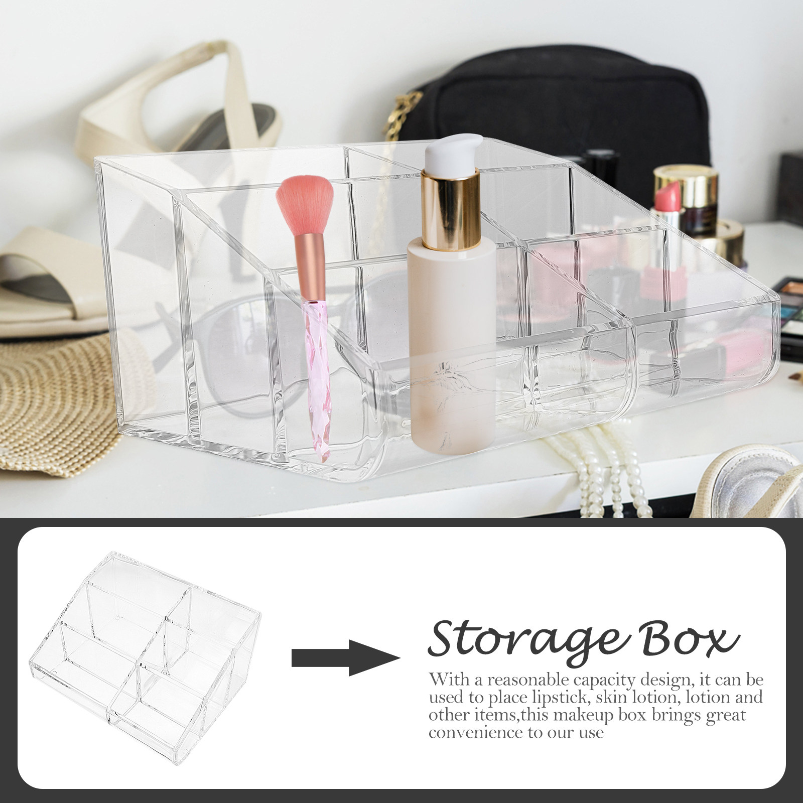 Kotak Penyimpanan Makeup Akril - Acrylic Powder Clear ulasan dan harga