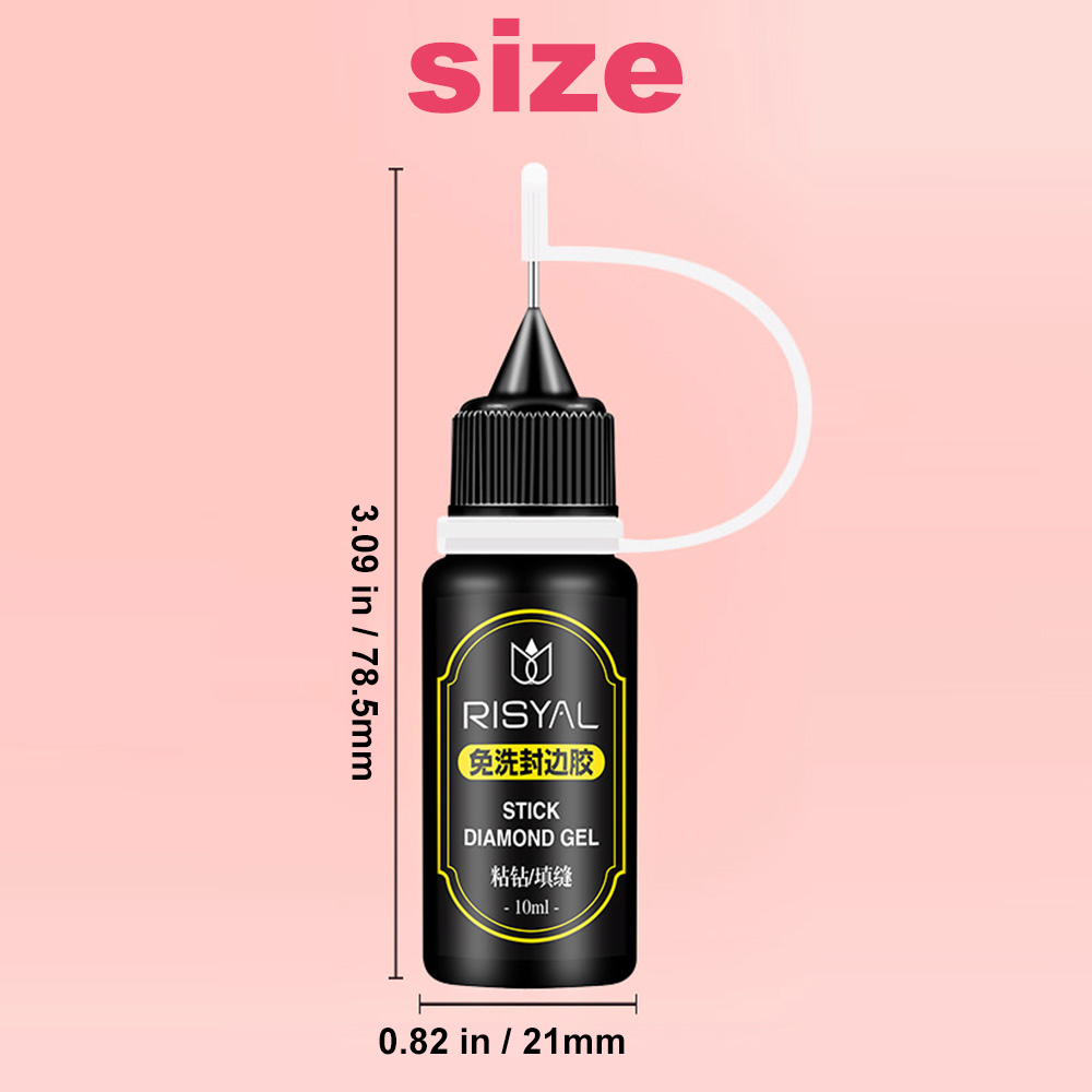Lem Rhinestone Kuku, Gel 3D Pe - Rhinestone Nail Gem ulasan dan harga
