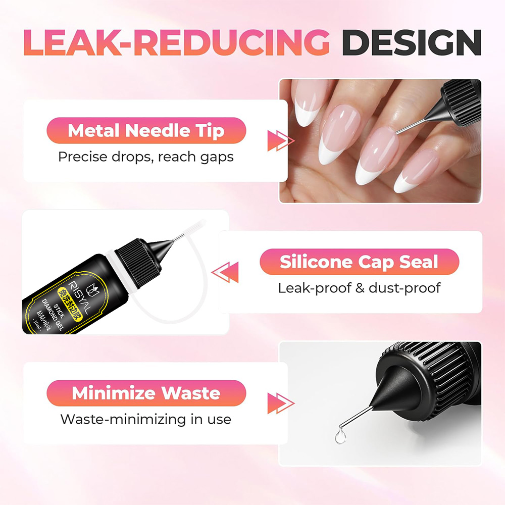 Lem Rhinestone Kuku, Gel 3D Pe - Rhinestone Nail Gem ulasan dan harga