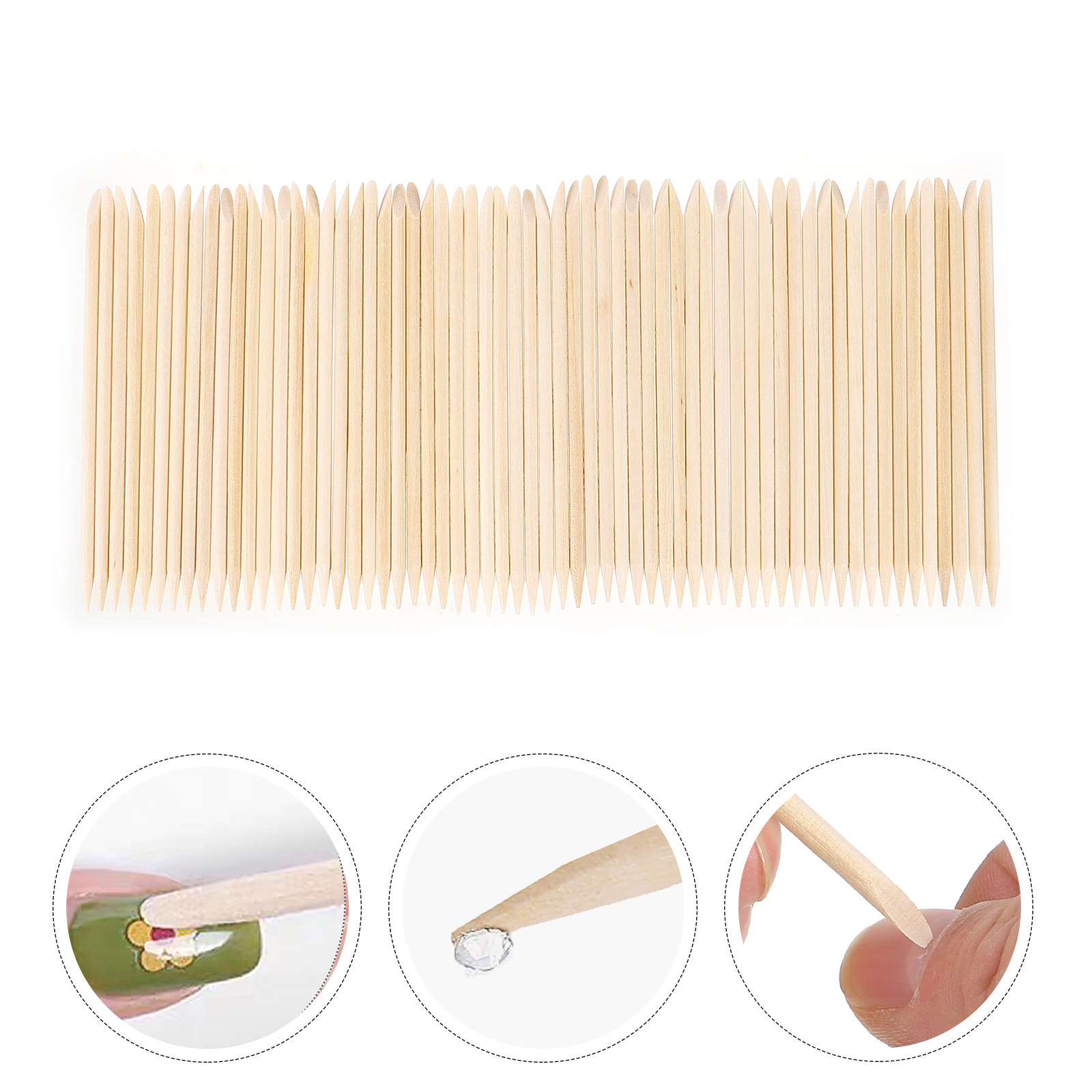 200pcs Stik Kutikula Kayu Oran - Nail Art Gel Polish ulasan dan harga
