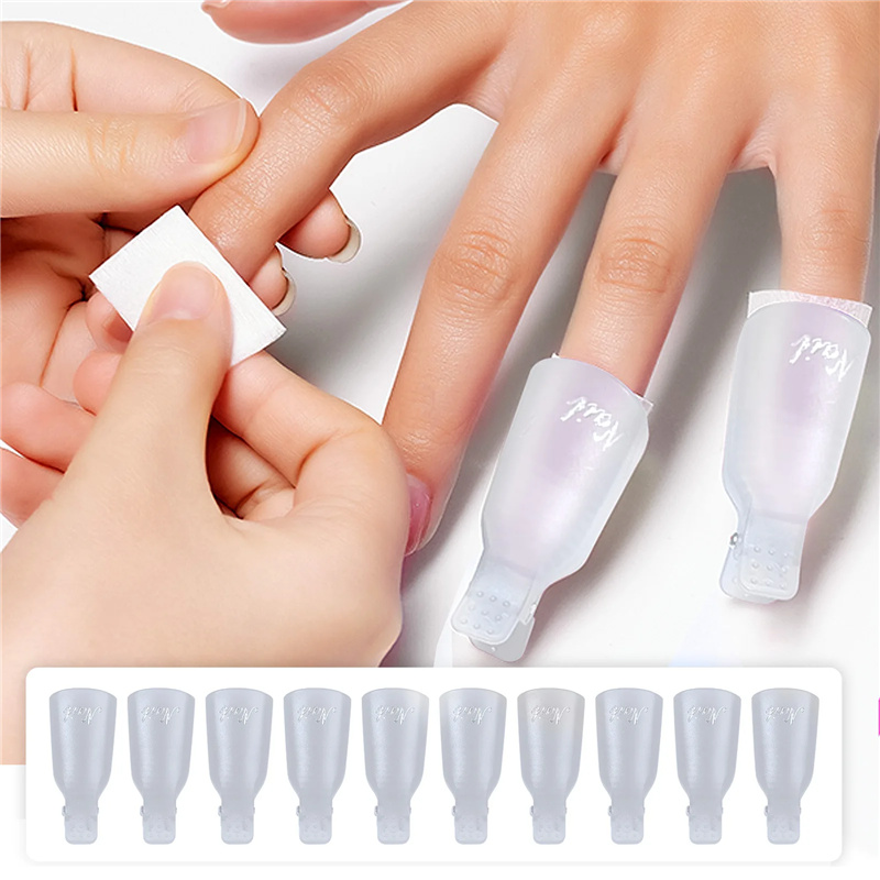 10 Buah Klip Penutup Kuku Akri - Nail Art Gel Polish ulasan dan harga