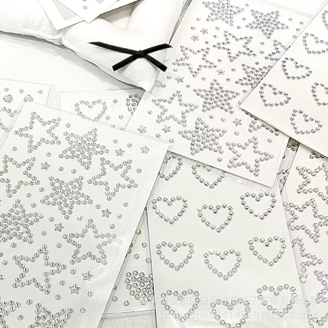 Stiker Hati Bintang Perak Berh - Rhinestone Nail Gem ulasan dan harga