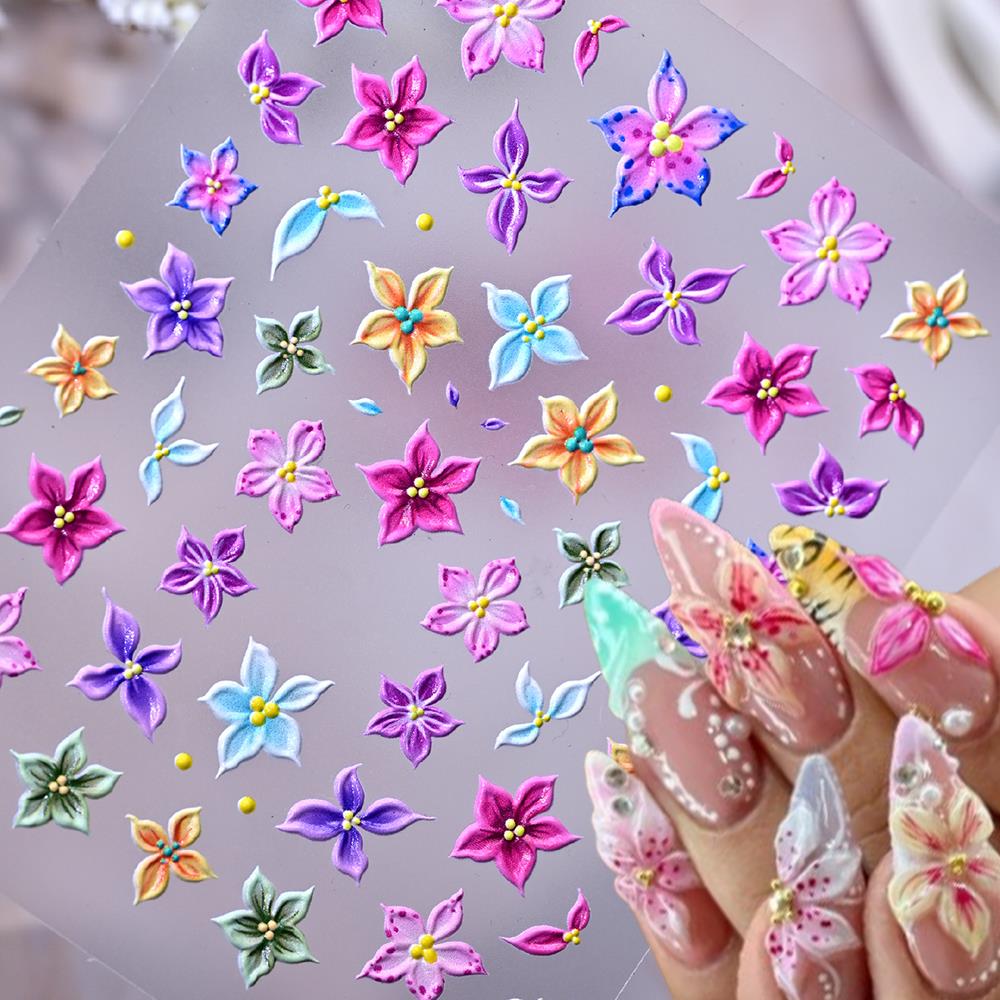 1 Buah Stiker Kuku Bunga Lily  - Nail Art Ombre Pink ulasan dan harga