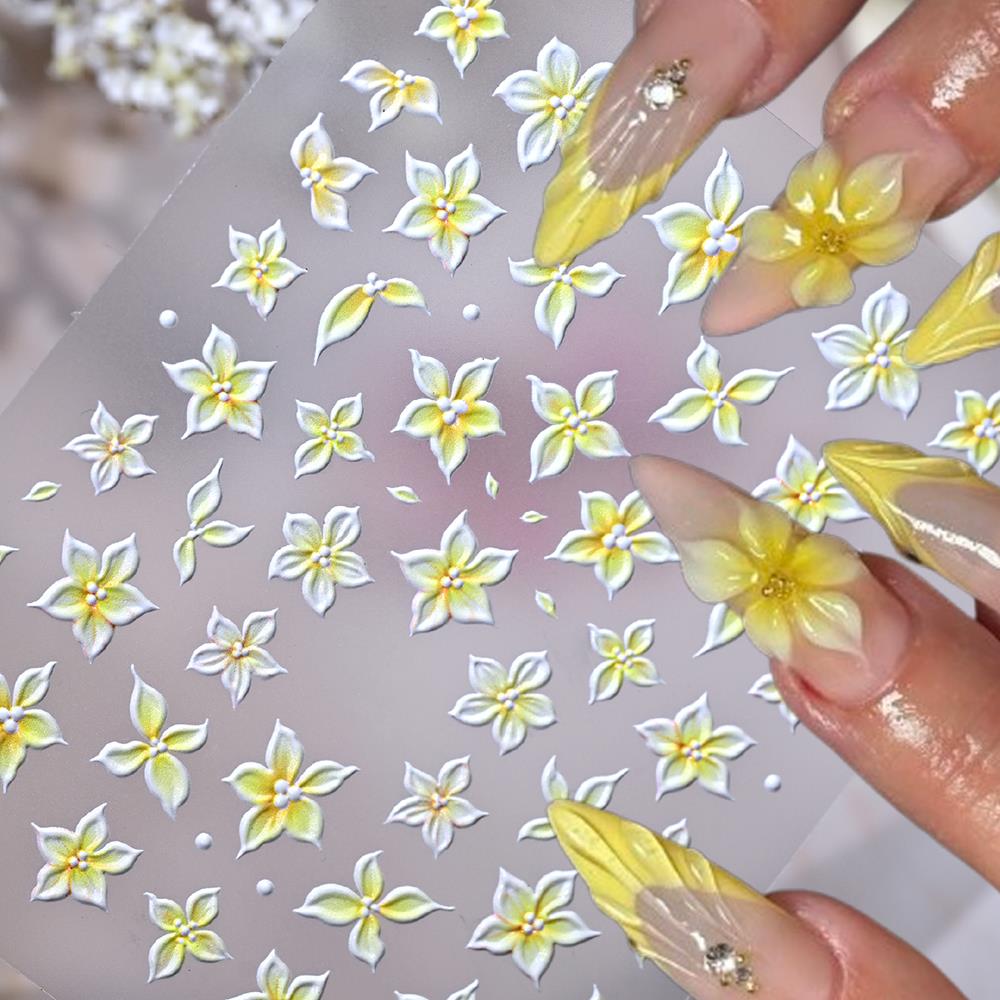 1 Buah Stiker Kuku Bunga Lily  - Nail Art Ombre Pink ulasan dan harga