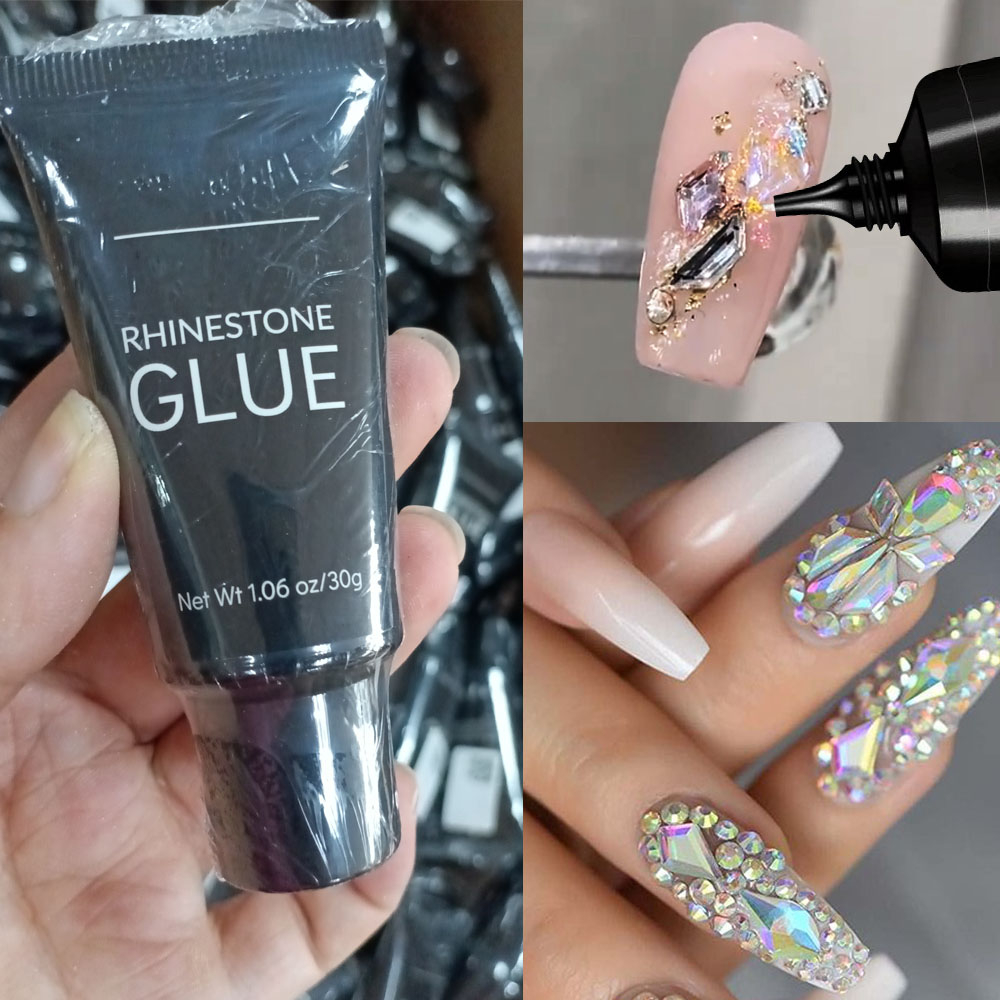 Lem berlian imitasi kuku 30g,  - Rhinestone Nail Gem ulasan dan harga
