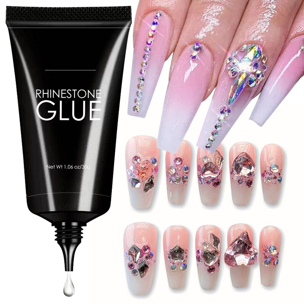 Lem berlian imitasi kuku 30g,  - Rhinestone Nail Gem ulasan dan harga