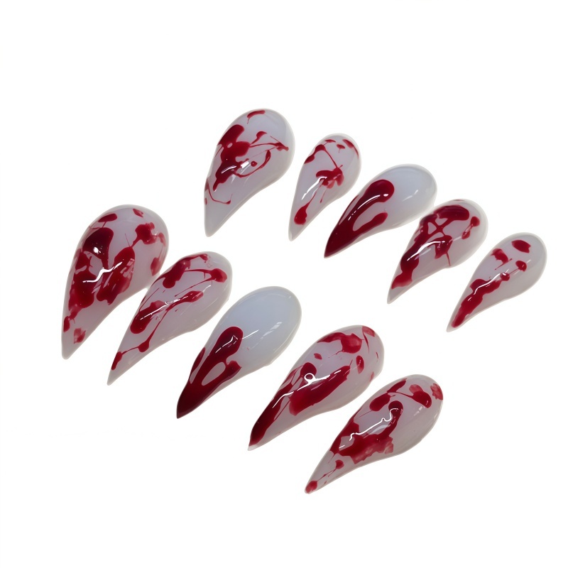 10PCS Kuku Palsu Stiletto Buat - Nail Art Vampire ulasan dan harga