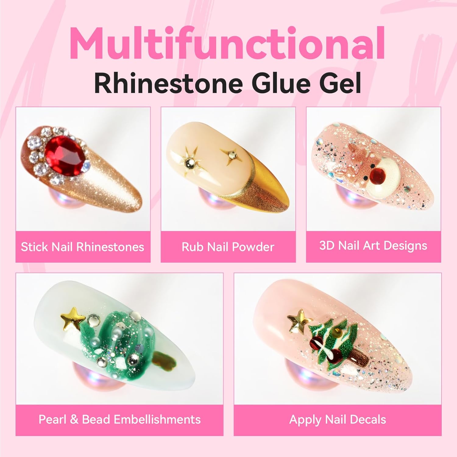 4Pcs Lem Rhinestone Kuku Makar - Rhinestone Nail Gem ulasan dan harga